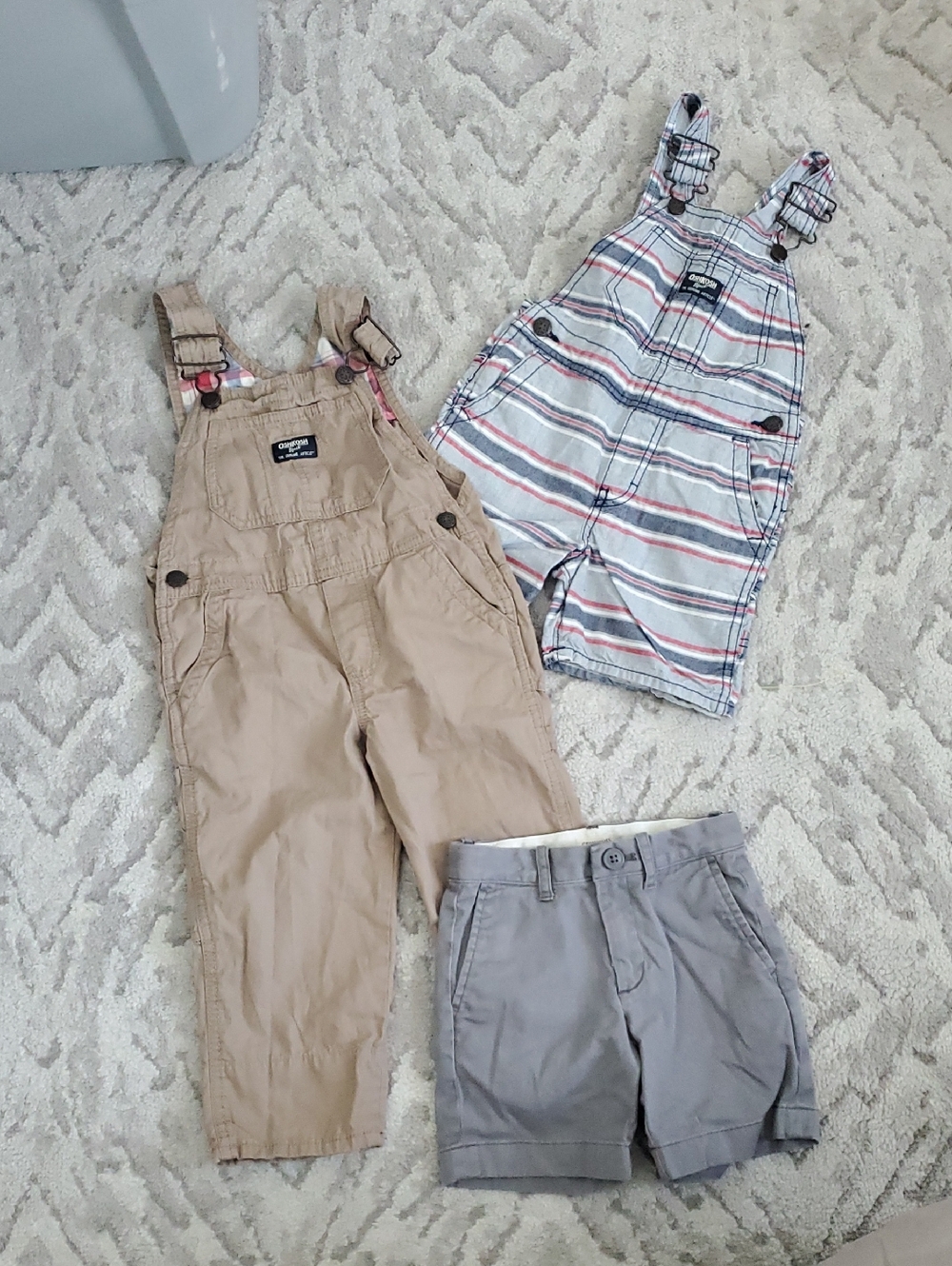OshKosh B'gosh Bundke Kids Overalls, Classic Tan, Americana